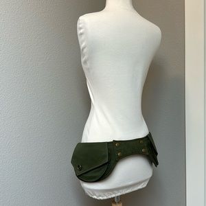 Stash hip belt bag saddle bags army green canvas adjustable fanny bum bag